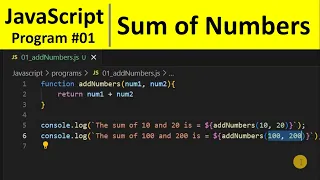 JavaScript Program 1 - How to Add Two Numbers in JavaScript Programming For Beginners