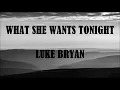 Luke Bryan | What She Wants Tonight | Lyrics