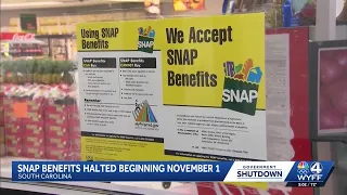 SNAP benefits in South Carolina halted beginning Nov 1 amid federal shutdown