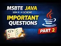 MSBTE 4th Sem Java Important Questions Part 2 4 6 Marks JPR K Scheme