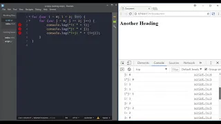 Nested loops in JavaScript