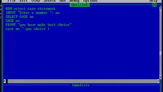 tutorial on select case on qbasic
