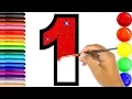 Glitter Number coloring pages Learn Colors Learn numbers for kids - Fun Color Art
