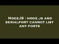 NodeJS node js and serialport cannot list any ports