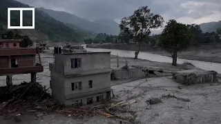 Drone footage shows extent of damage in Nepal village after disaster