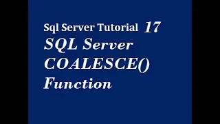 SQL Server COALESCE Function