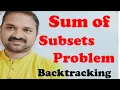 Sum of Subsets Problem using Backtracking Design and Analysis of Algorithms DAA