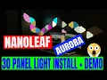 Nanoleaf Aurora Rythem Light panels - 30 Panel Install and review with DEMO