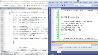 CSIT 256 Irvine Ch 06 Demo Temperature Java and Assembly