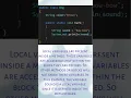 Instance vs local variables in Java