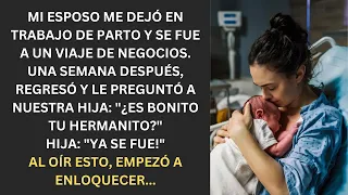 Mi esposo me dejó sola en el parto por un viaje de negocios. Al regresar, quedó sorprendido...