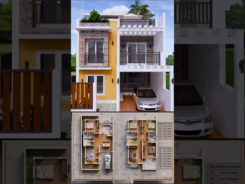 7x12.5 Meter Small House Plan 🏡 4 Bed 3 Bath #shorts