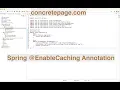 Spring EnableCaching Annotation
