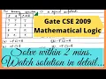GATE CSE 2009 solution Mathematical Logic