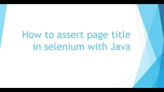 How to assert page title in selenium webdriver