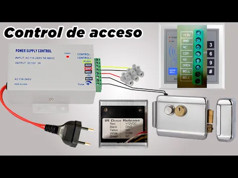 Download MP3 Sistema control de acceso con cerradura en puerta, lector de tarjetas y botón de salida seguridad 🏘️
