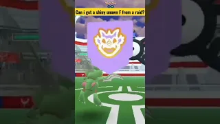 Can I Get A Shiny Unown F From A Raid Pokemon Pokemongo Shorts 