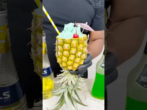 Blue Scooby Snack In A Pineapple Goblet   #cocktail #pineapple