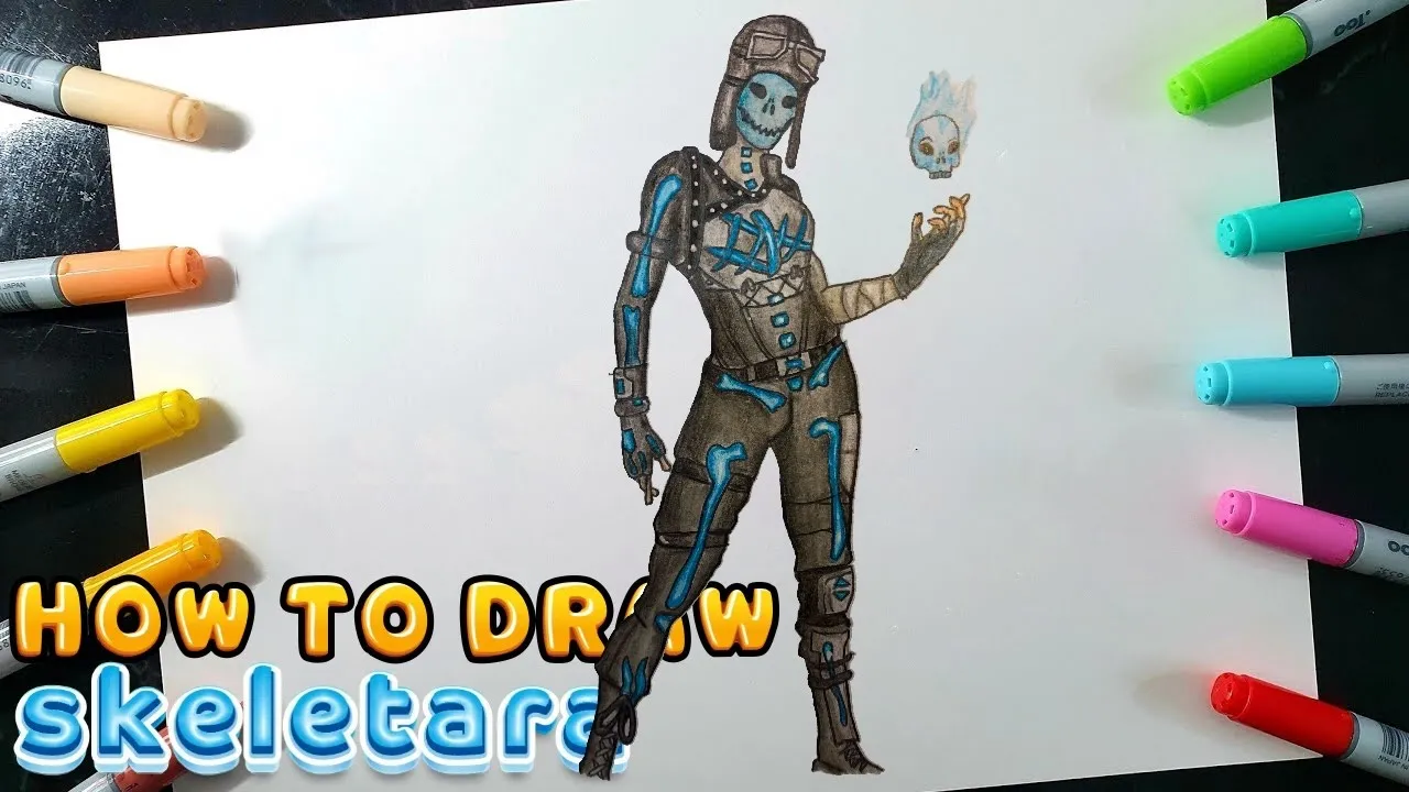 HOW TO DRAW RENEGADE SKULL TROOPER FROM FORTNITE SEASON 8