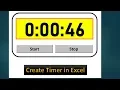 How to Create Timer in Excel VBA - Excel VBA Tutorial