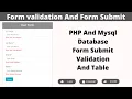 Server Side Required field validation using PHP Form validation Send Form data in MySQL database