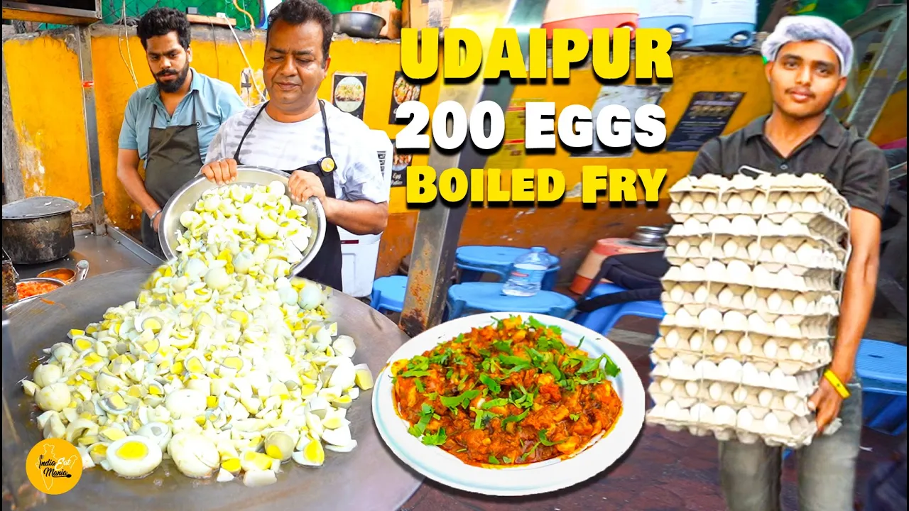 Udaipur MasterChef Selling 100 Eggs Wali Boiled Eggs Tawa Fry Making Rs. 150/- Only l Udaipur Food