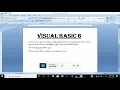 Visual basic 6 introduction BCA semester 4