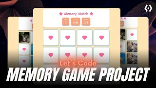 Build a Memory Card Game HTML CSS JavaScript Tutorial Flip Animation Timer