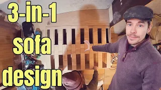 Ep 25 | The first BUILD in our saloon | our 3-IN-1 SOFA DESIGN!