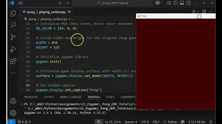 Part 1 PyGame Pong Tutorial