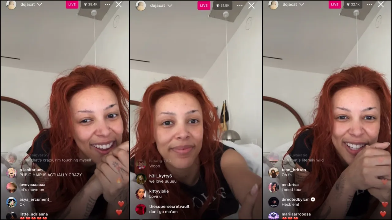 Doja Cat | on people leaving comments about her natural hair | Instagram Live (Mar 30, 2024)
