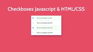 Checkboxes using Javascript HTML CSS