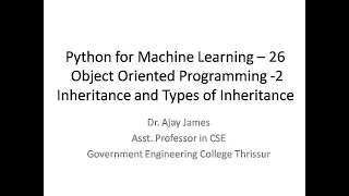Python for Machine Learning - 26 Object Oriented Programming