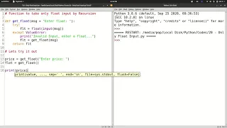 How to take only FLOAT input in Python Recursion