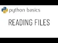 Python basics - Reading from files
