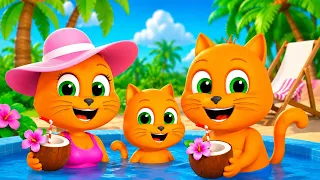DÍA DE PLAYA - Familia de Gatos - Dibujos Animados Para Niños 4K