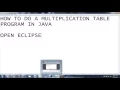 How to do Multiplication Table program in java
