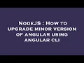 NodeJS How to upgrade minor version of angular using angular cli