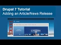 Drupal 7 Tutorial Adding an Release