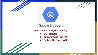 GCP Big Query Batch data loading console bq tool Python API