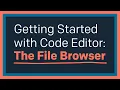 Getting Started with Code Editor The File Browser