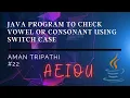 Java Program to check Vowel or Consonant using Switch Case vowel or Consonant in java