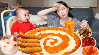 독한 감기에 걸려버렸어요🤧 치즈 김치 낙지죽 먹방 Korean Sick Day Mukbang Ssyoung ASMR