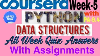 Coursera Python Data Structures Complete Course solved Week - 5 Quiz answers With Assignment