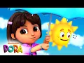 Dora s Summer Camp Weather Report Clouds and Sun Dora Friends