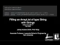 Filling an ArrayList of type String with Strings
