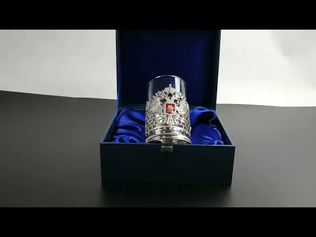 Видео-обзор Подстаканник 'Герб Российской Империи' с никелированием