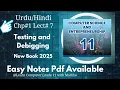Testing and Debugging Class 11 new book Computer 2025 in