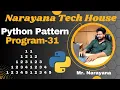 Narayana Tech House Python Pattern Program-31 Mr Narayana 9010607010