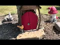 DIY tree stump gnome house